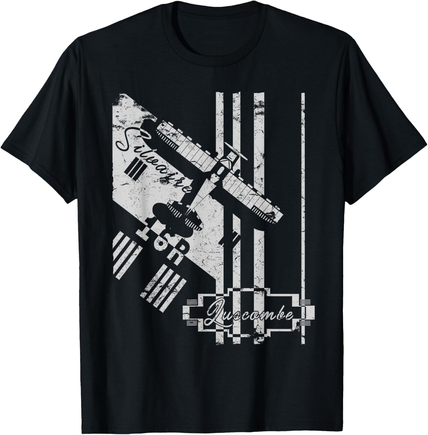 Luscombe Silvaire 8A Art Deco Vintage Aircraft Pilot T-Shirt - T-Shirt | Black