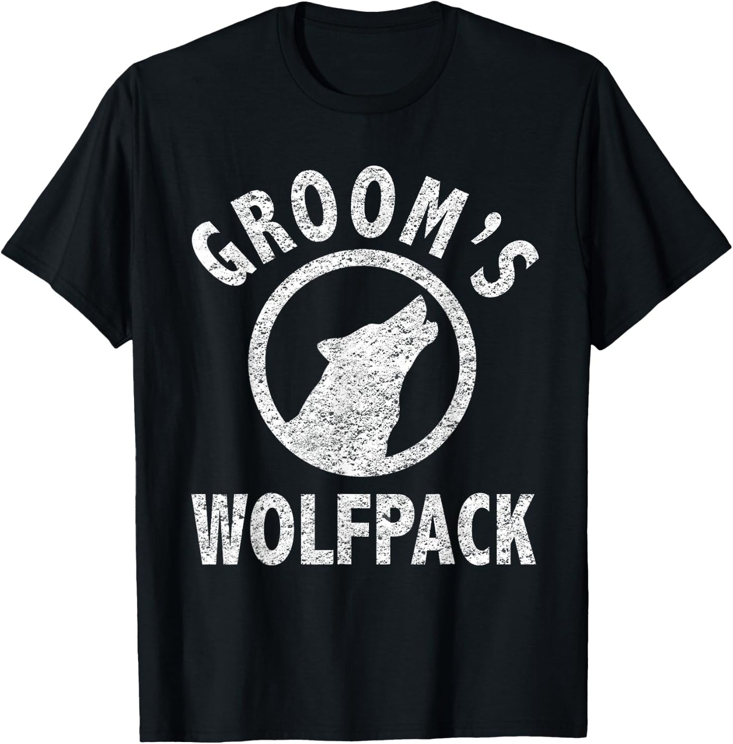 Grooms Wolfpack Shirt | Bachelor Party Group Shirts T-Shirt - T-Shirt | Black