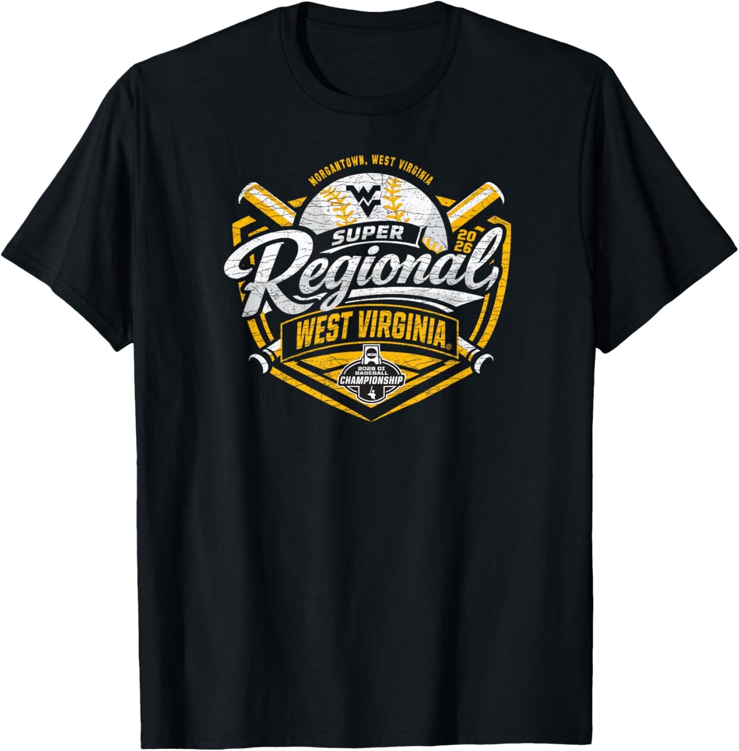 West Virginia Mountaineers Super Regionals Baseball 2026 CWS T-Shirt - T-Shirt | Black