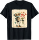 Amazing Robot with Bouquet for a Funny and Charming Look T-Shirt - T-Shirt | Black