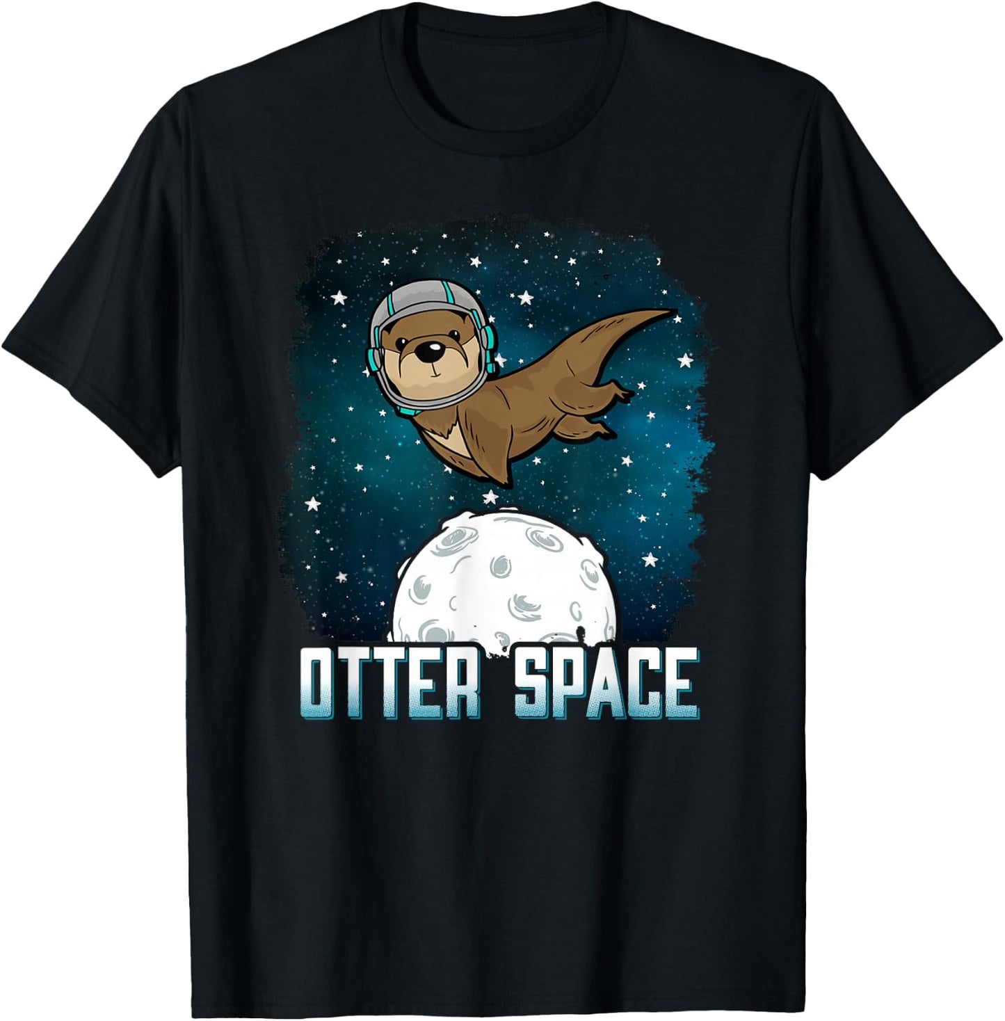 Otter Space Animal T-Shirt - T-Shirt | Black