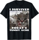 I Survived Today's Tummy Ache Meme Tummy Ache Survivor IBS T-Shirt - T-Shirt | Black