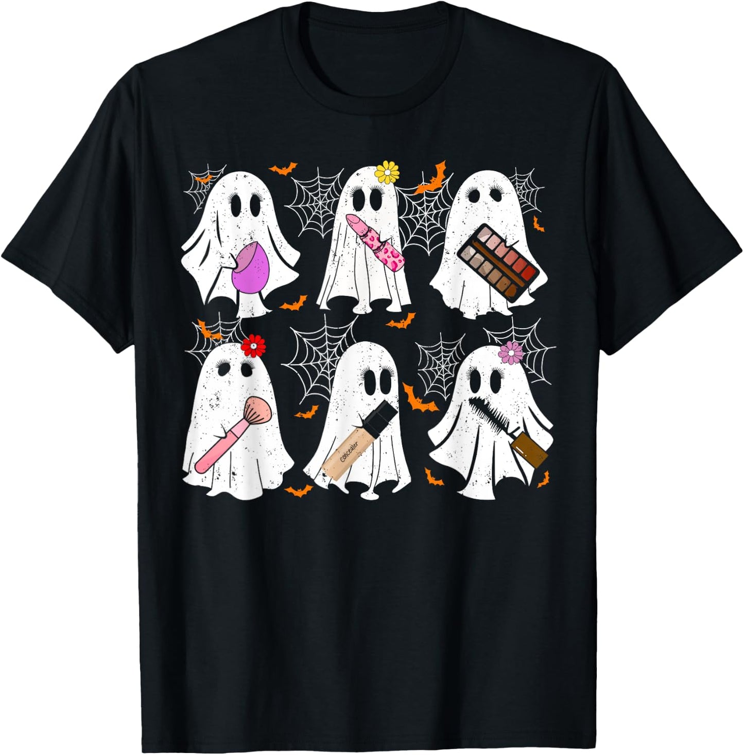 Ghost Makeup Artist Funny Costume For Halloween Men & Women T-Shirt - T-Shirt | Black