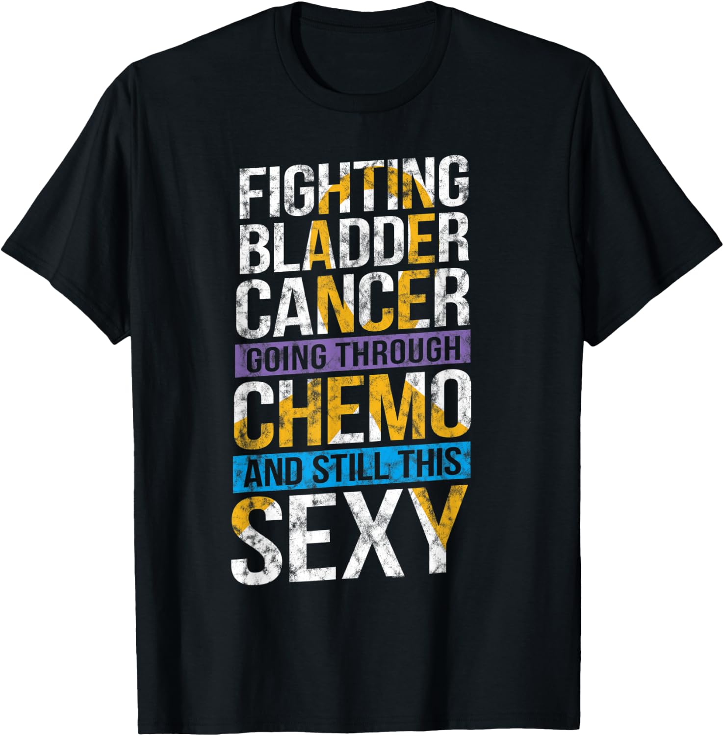 Funny Bladder Cancer Meme T Shirt | Distressed Design T-Shirt - T-Shirt | Black