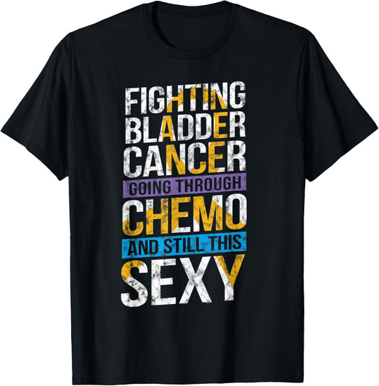 Funny Bladder Cancer Meme T Shirt | Distressed Design T-Shirt - T-Shirt | Black