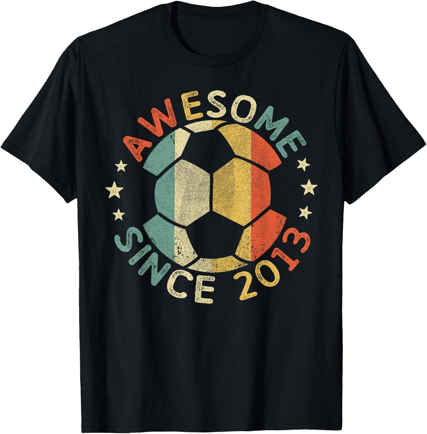 Awesome Since 2013 12th Birthday 12 Year Old Soccer Player T-Shirt - T-Shirt | Black
