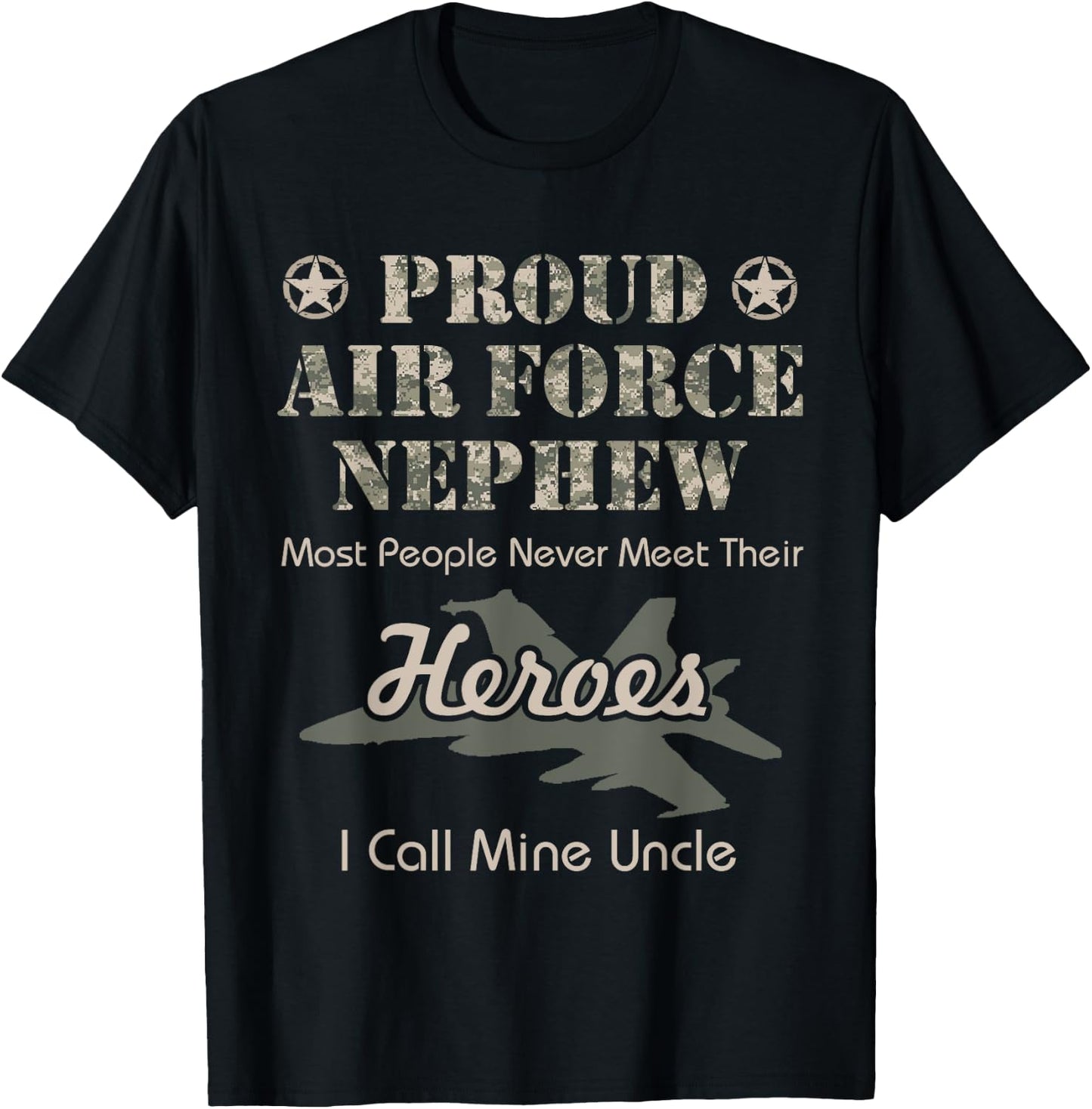 Proud Air Force Nephew T-Shirt - T-Shirt | Black