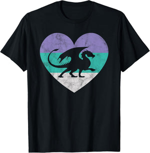 Dragon Gift Shirt & Girls Retro Cute T-Shirt - T-Shirt | Black