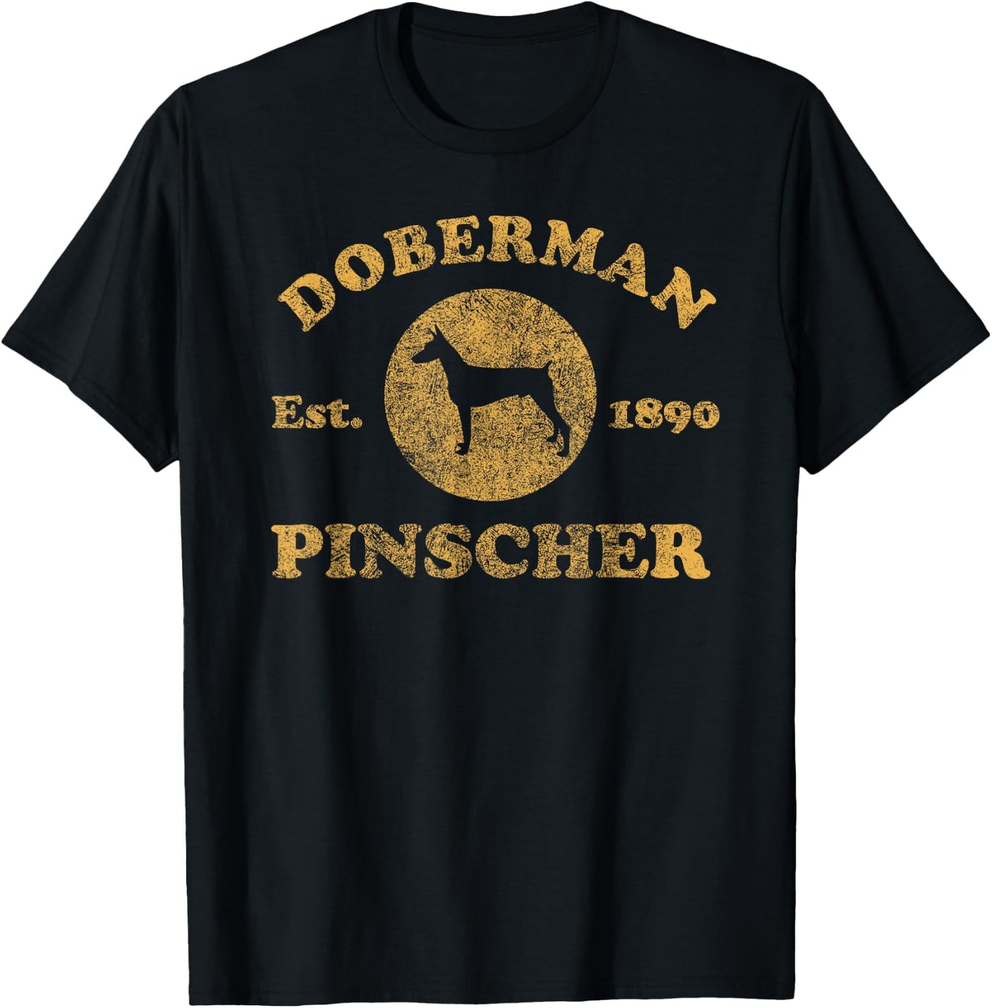 Vintage Doberman Pinscher Est. 1890 Doberman Gift T-Shirt - T-Shirt | Black
