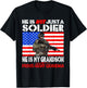 My Grandson Is A Soldier Proud Army Grandma Military Family T-Shirt - T-Shirt | Black
