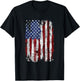 Distressed American Flag 4th July Patriotic USA Independence T-Shirt - T-Shirt | Black