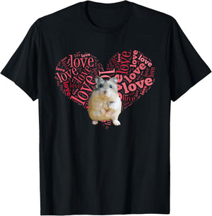 I Love Dwarf Hamsters - Heart Shaped Robo Lover Gift T-Shirt - T-Shirt | Black