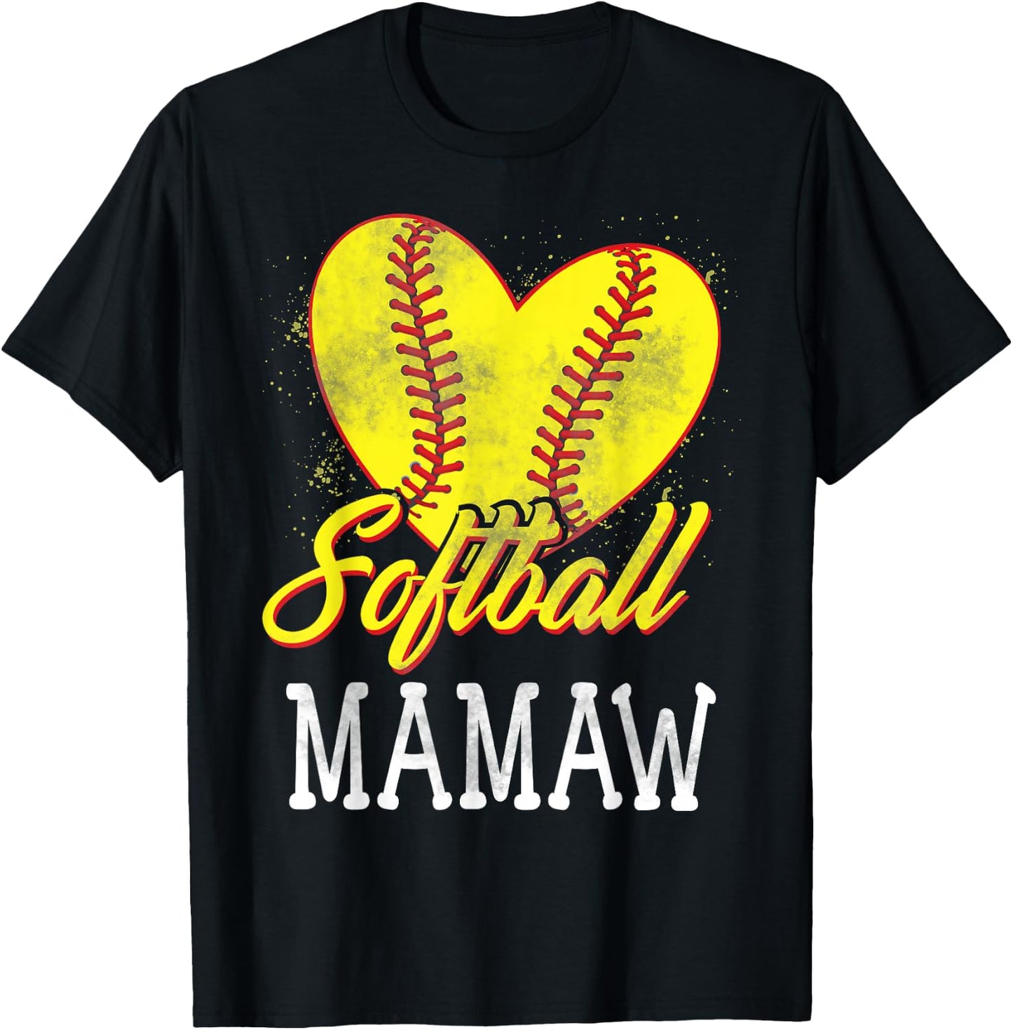 Softball Mamaw Softball Player T-Shirt - T-Shirt | Black