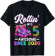 5th Birthday Shirt Girl Five 5 Year Old Roller Skate Skating T-Shirt - T-Shirt | Black