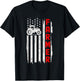 Patriotic Farmer Tractor American Flag Vintage Farm Farming T-Shirt - T-Shirt | Black