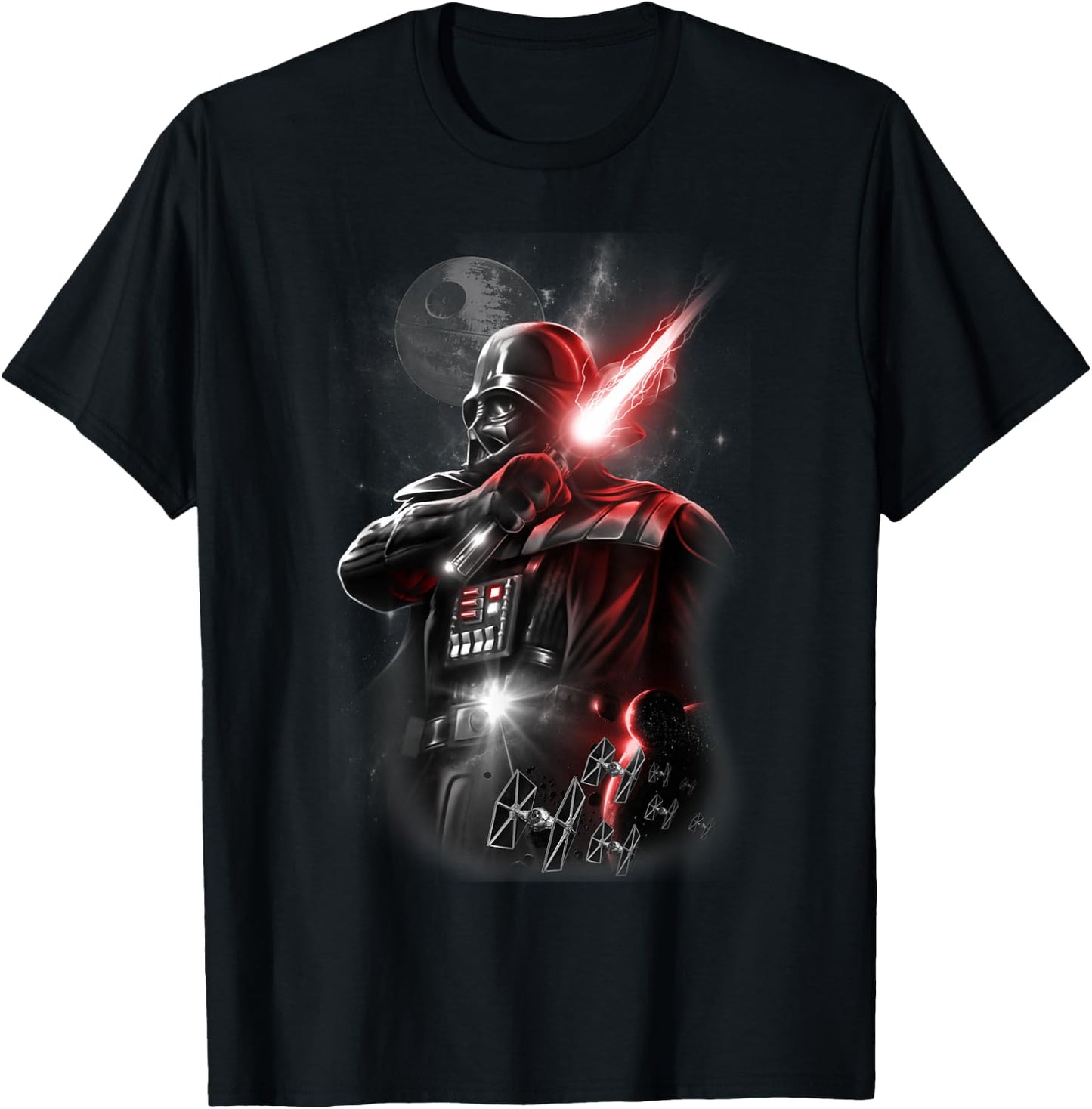 Star Wars Darth Vader Lightsaber Portrait T-Shirt - T-Shirt | Black