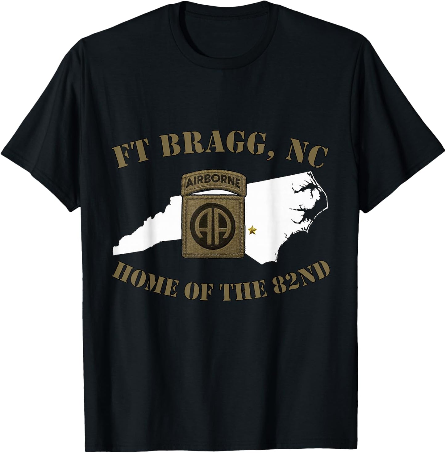 Fort Bragg Military Base-Army Post-Fayetteville, NC design T-Shirt - T-Shirt | Black