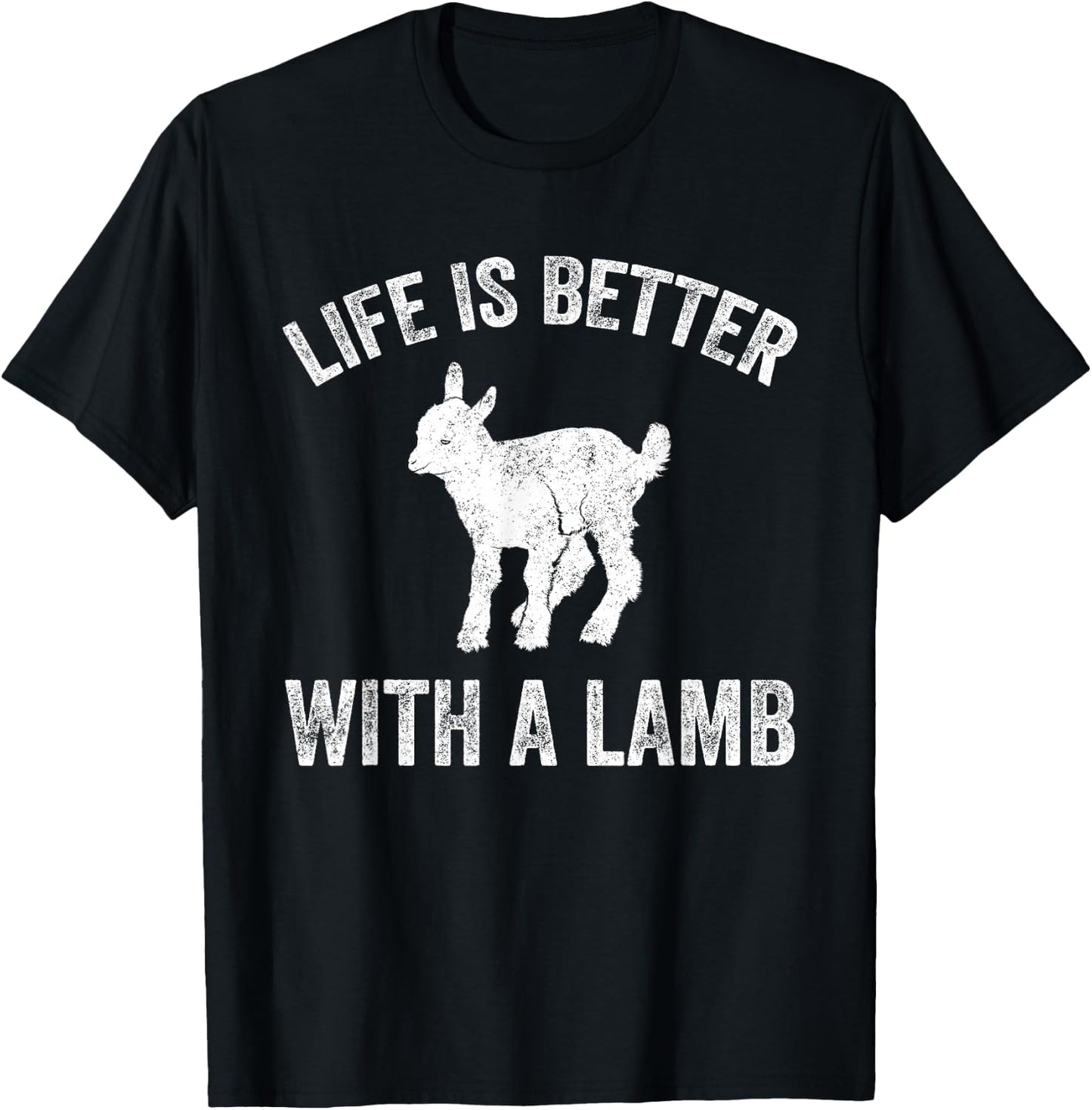 Life Is Better With A Lamb - Funny Lamb Farmer Gift T-Shirt - T-Shirt | Black