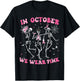 In October We Wear Pink Halloween Breast Cancer Skeleton T-Shirt - T-Shirt | Black