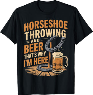 Beer That's Why Horseshoes Game Ringer Horseshoe Pitching T-Shirt - T-Shirt | Black