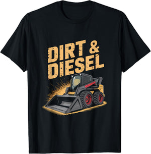 Skid Steer Loader Barnyard Vibes and Bobcat Life T-Shirt - T-Shirt | Black