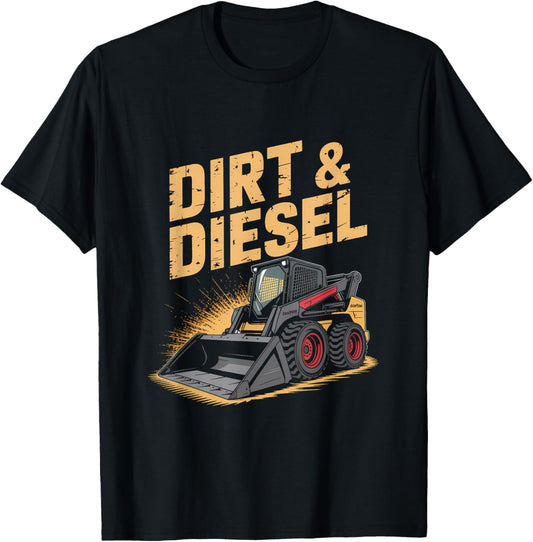 Skid Steer Loader Barnyard Vibes and Bobcat Life T-Shirt - T-Shirt | Black