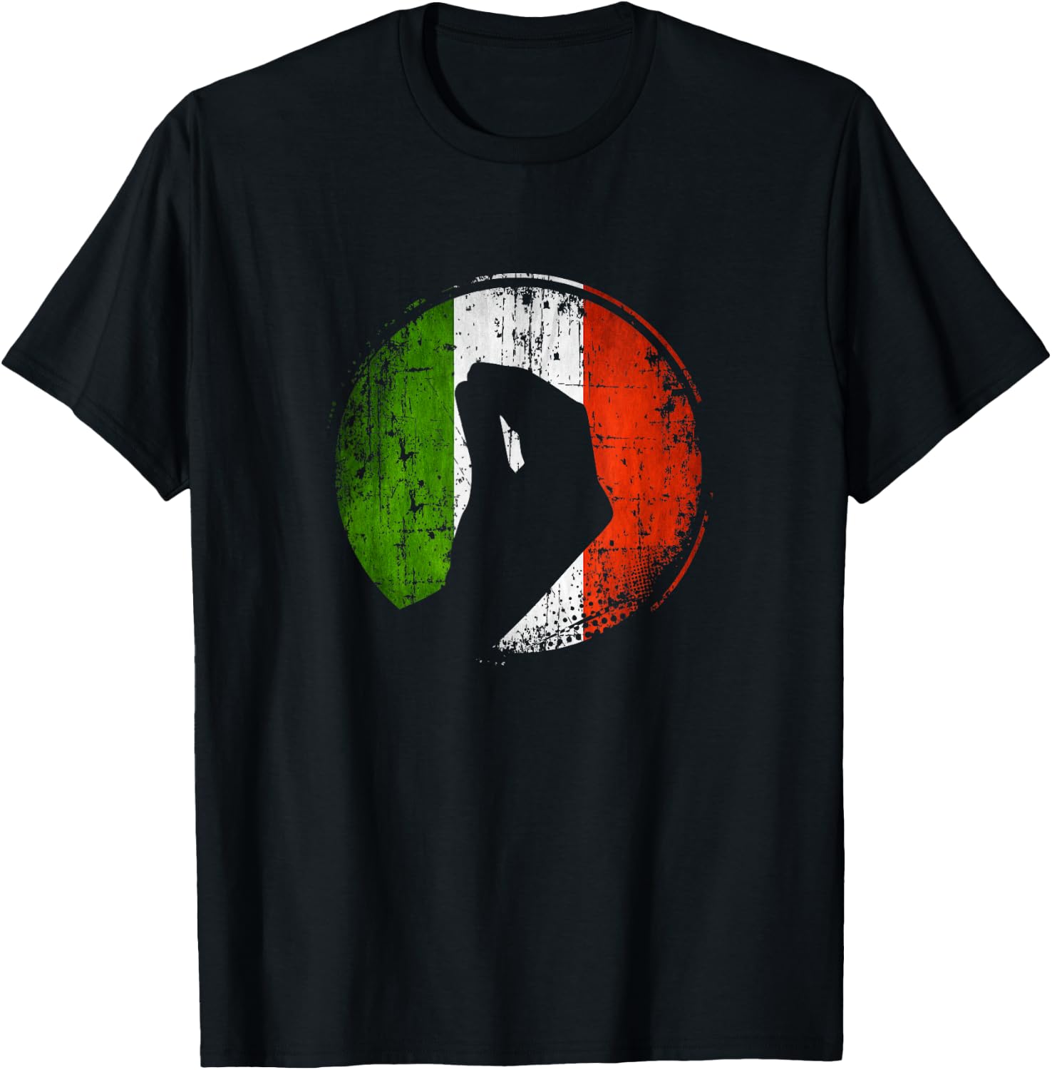 Italian Flag with Pointy Hand Gesture capeesh? Funny Gift T-Shirt - T-Shirt | Black