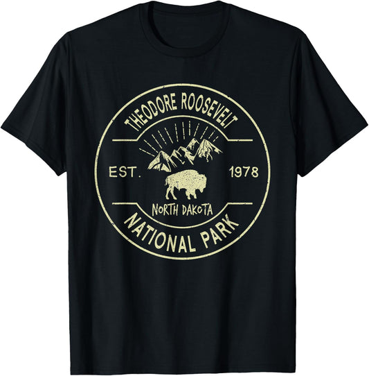 Theodore Roosevelt National Park Shirt North Dakota Hiking T-Shirt - T-Shirt | Black