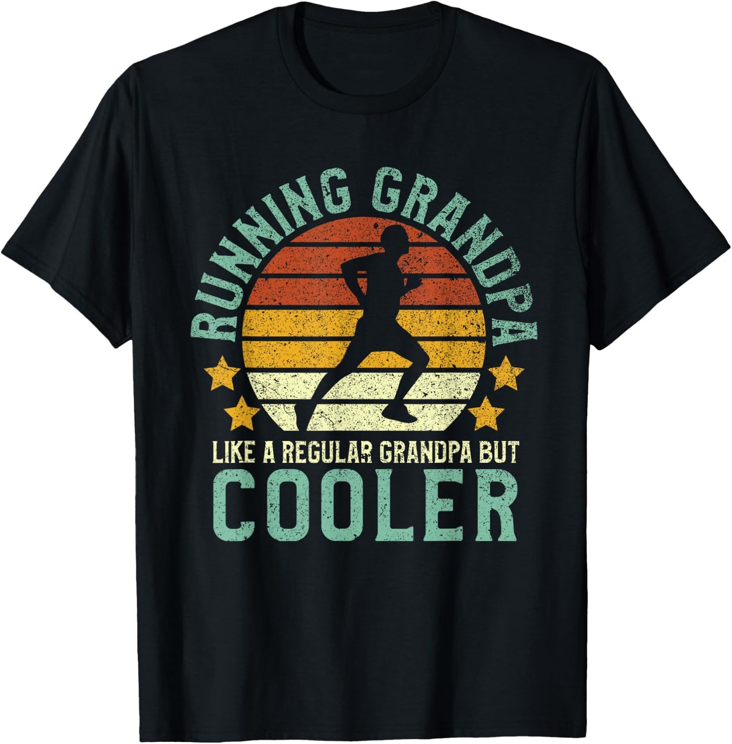 Running Grandpa | Funny Grandfather 5k Marathon Runner Gift T-Shirt - T-Shirt | Black