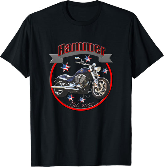 Victory Hammer U.S.A. Star Motorcycle T-Shirt - T-Shirt | Black