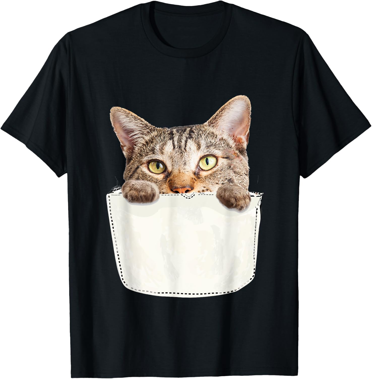 Kangaroo Pocket Cat Baby Kitten In Pouch Shirt Men Women Girls Kids T-Shirt - T-Shirt | Black