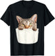 Kangaroo Pocket Cat Baby Kitten In Pouch Shirt Men Women Girls Kids T-Shirt - T-Shirt | Black