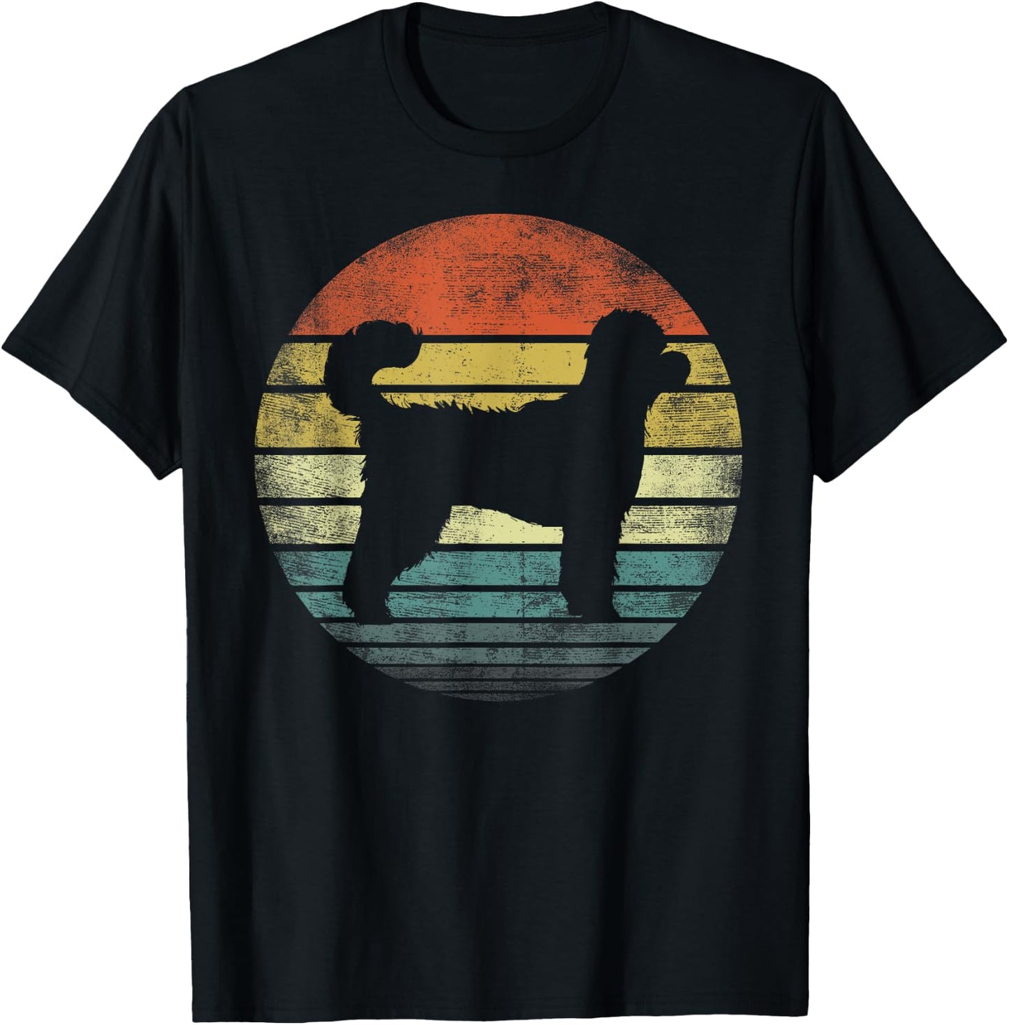 Goldendoodle Lover Owner Gifts Retro Sunset Dog Silhouette Women Kids T-Shirt - T-Shirt | Black