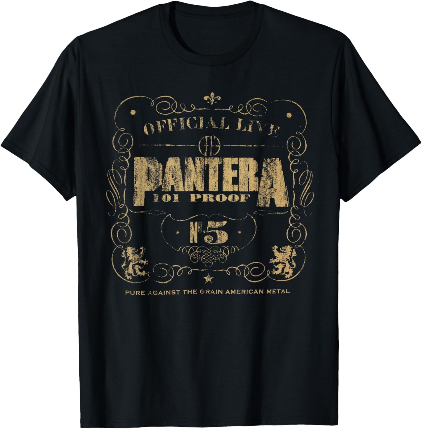 Pantera Official 101 Proof Black Adult T-Shirt - T-Shirt | Black