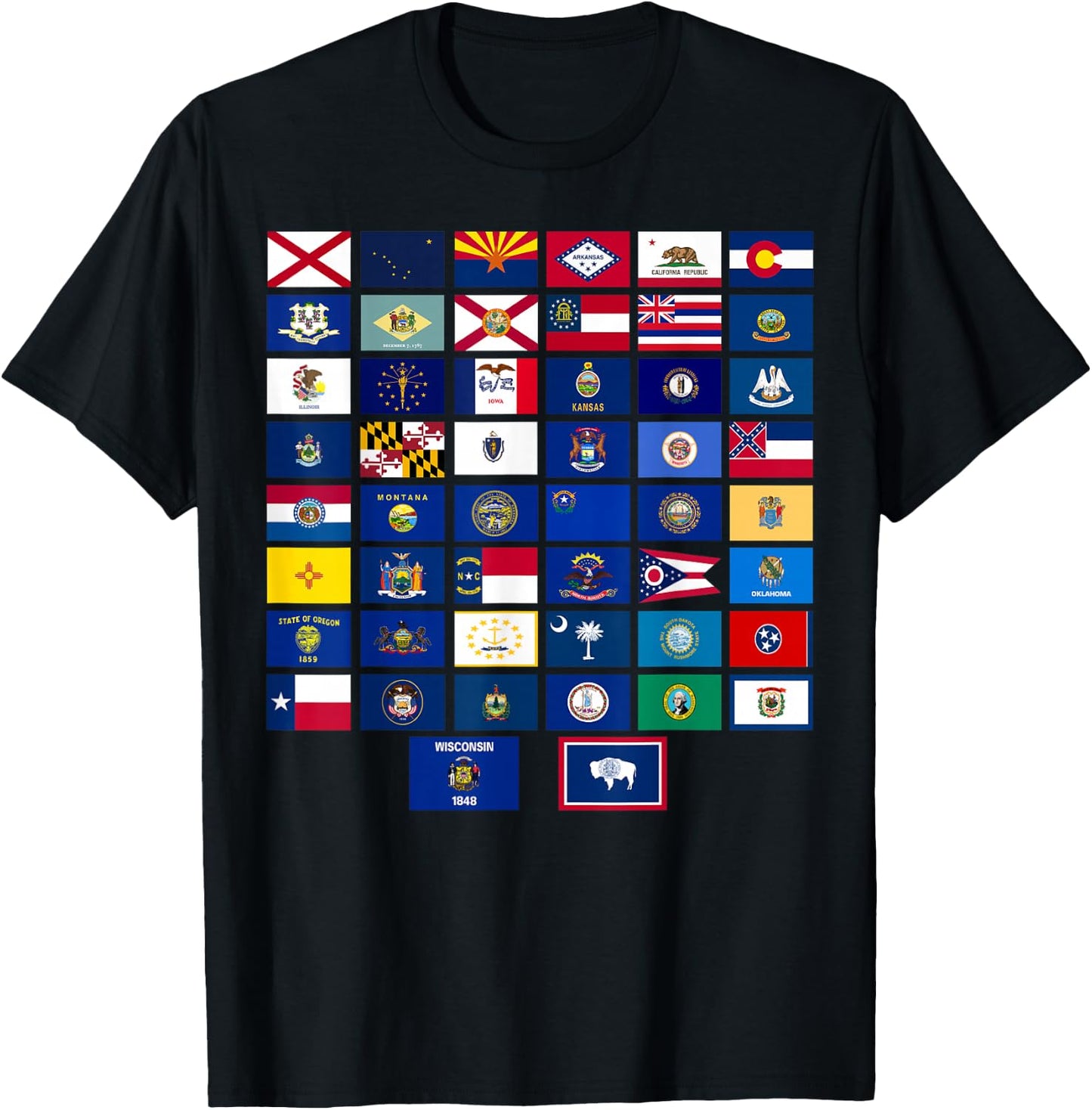 Flags of the US states T-Shirt - T-Shirt | Black