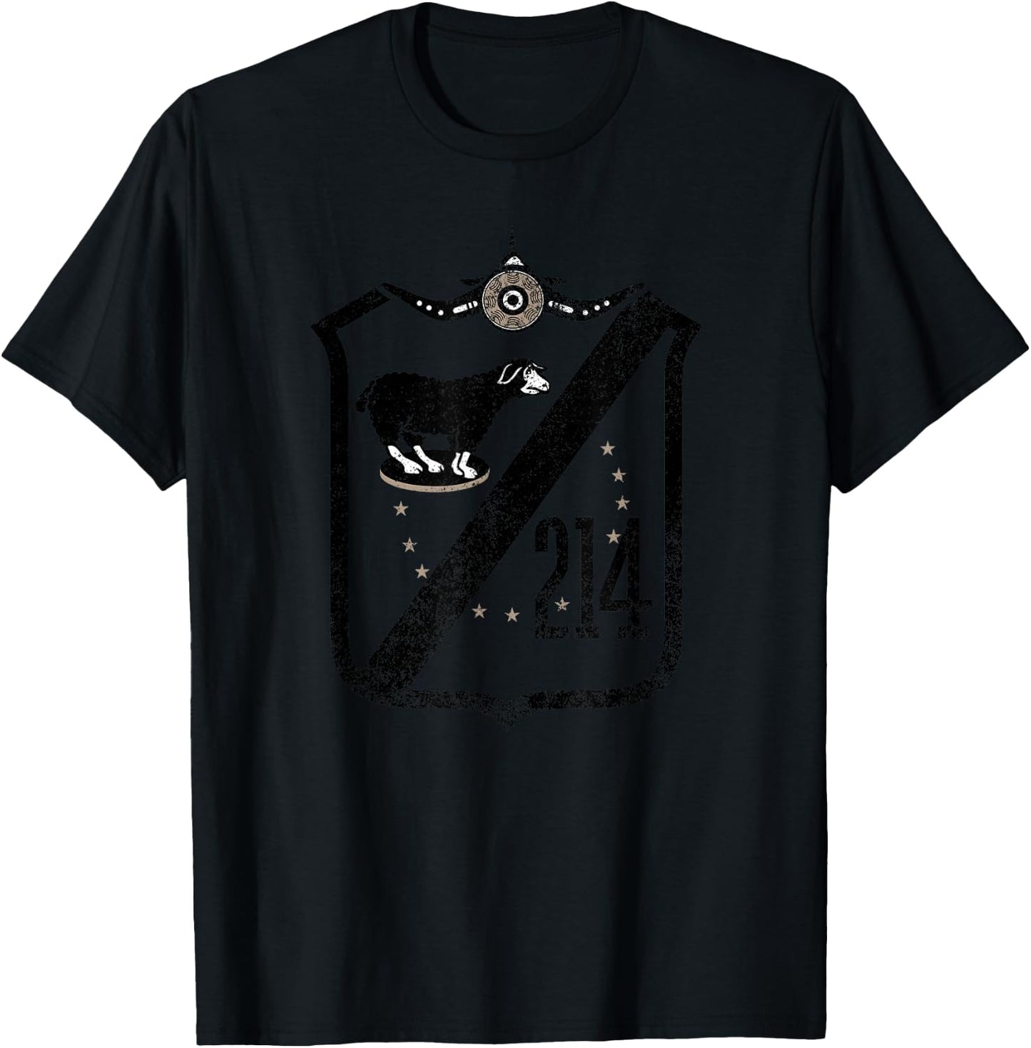 Vintage Black WW2 Squadron Patch VMA 214 Black Sheep T-Shirt - T-Shirt | Black
