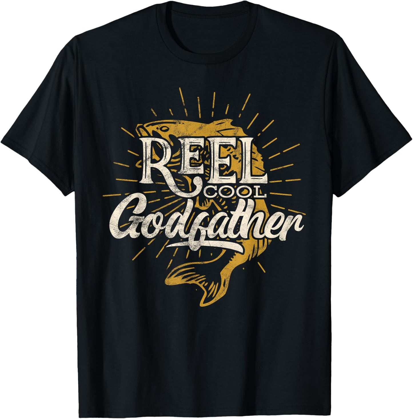 Reel Cool Godfather Fishing Graphic Saying Fish Lover Fun T-Shirt - T-Shirt | Black