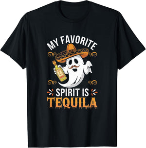 My Favorite Spirit Tequila Funny Halloween T-Shirt - T-Shirt | Black