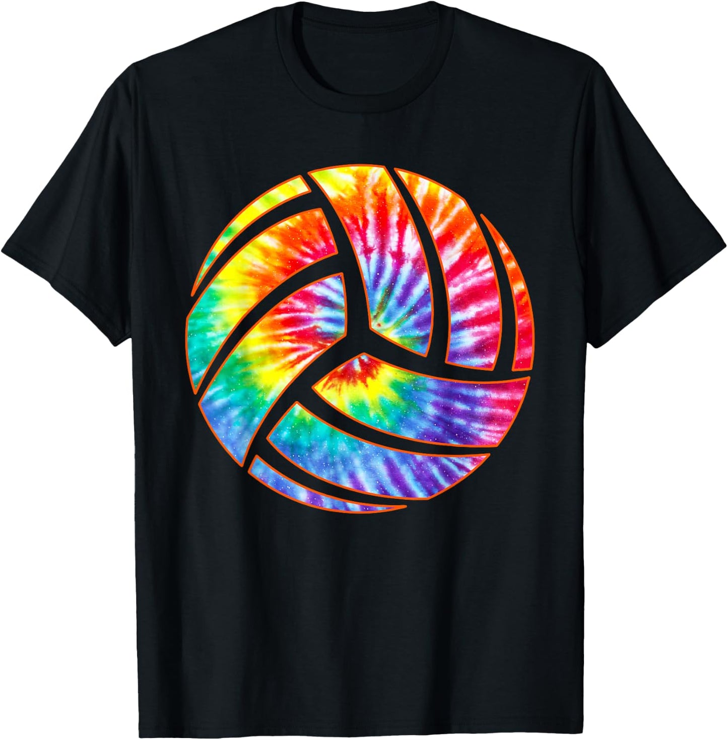 Tie Dye Colorful Volleyball Lover Player Tie Dye Volleyball T-Shirt - T-Shirt | Black