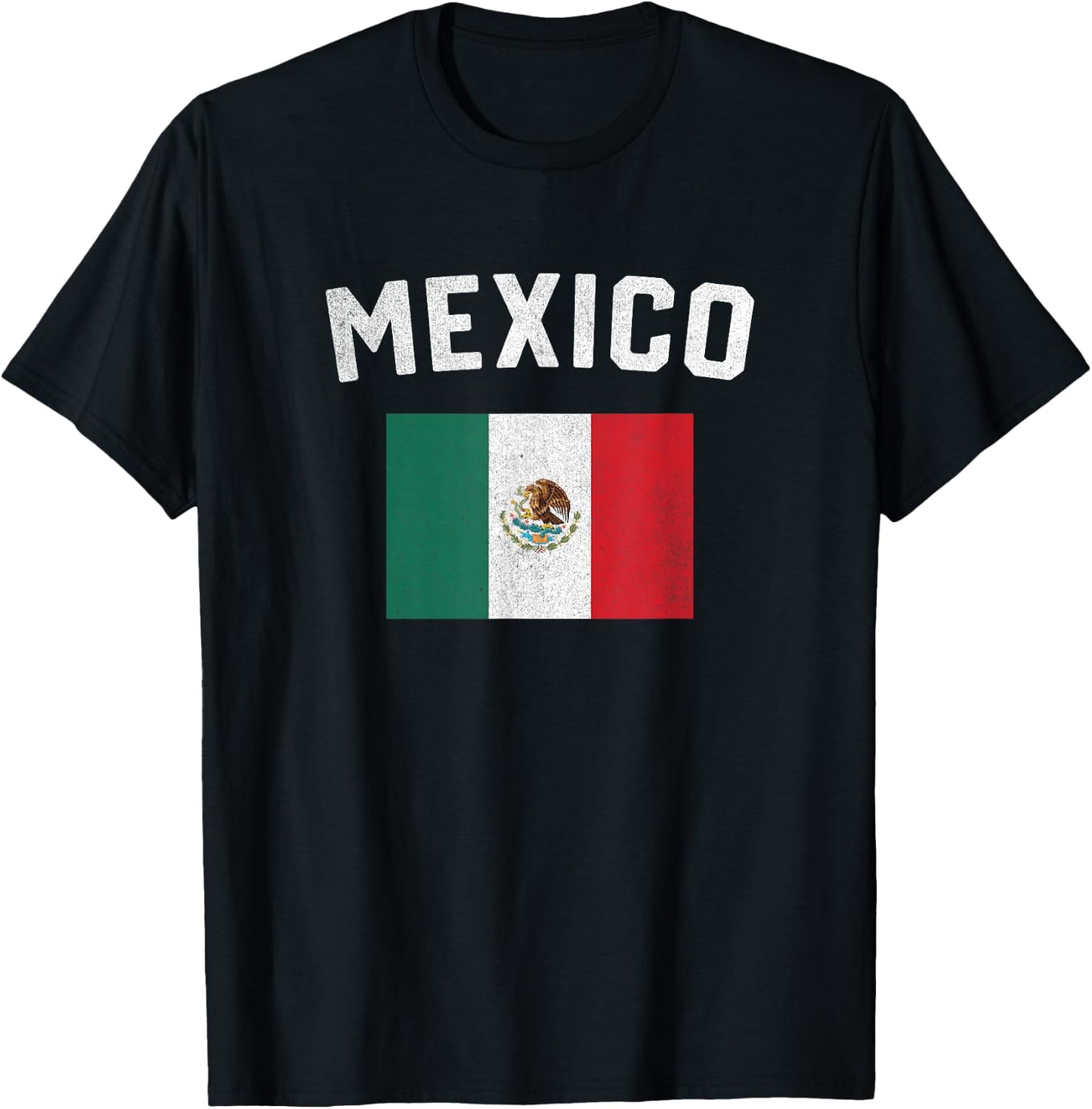 I Love Mexico Minimalist Mexican Flag T-Shirt - T-Shirt | Black
