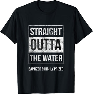 Baptism Shirts Adults Kids Funny Outta Water Gift T-Shirt - T-Shirt | Black