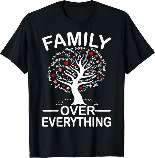 Family Over Everything Matching Family Reunion Party 2026 T-Shirt - T-Shirt | Black