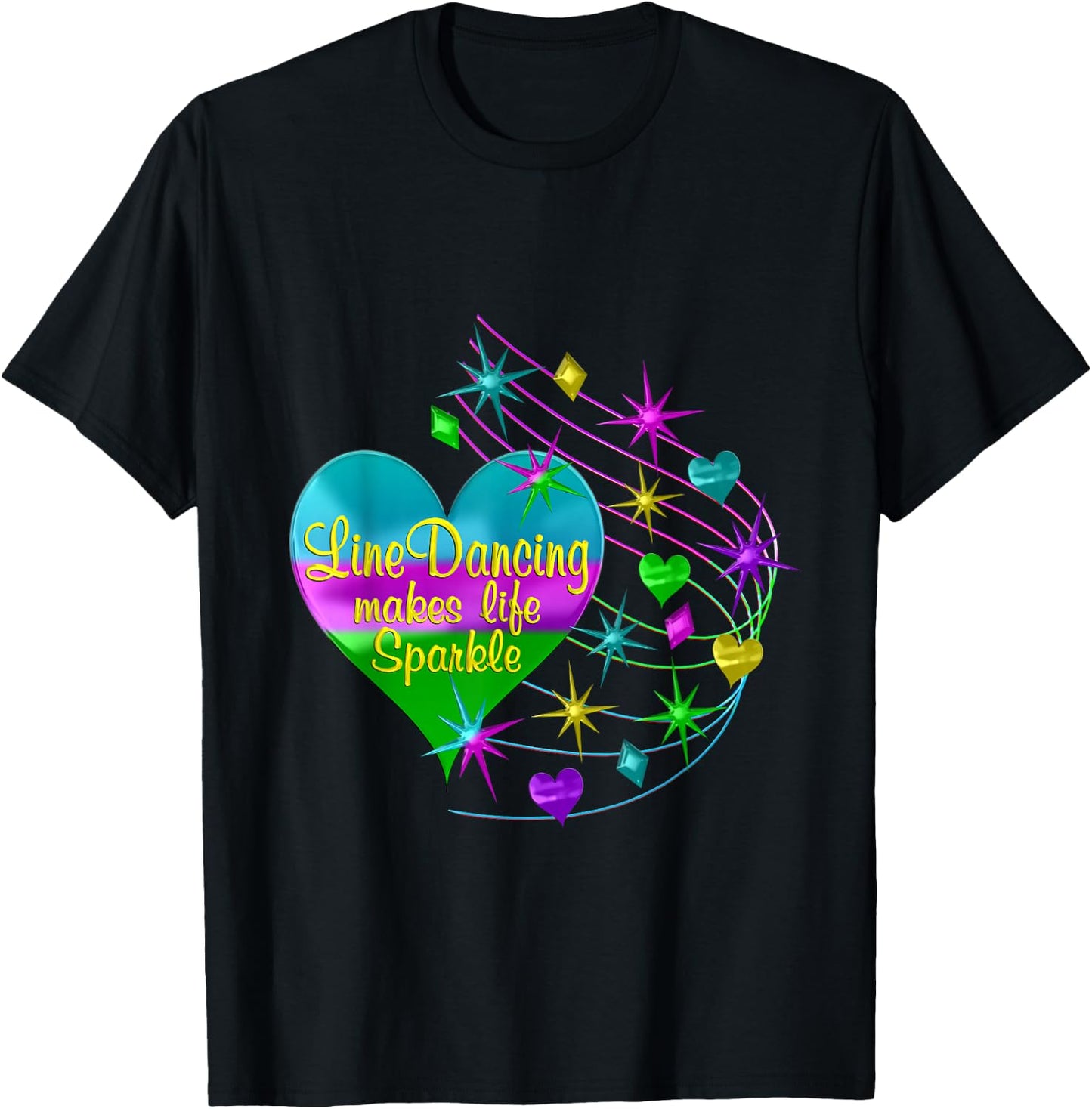 Line Dancing Makes Life Sparkle T-Shirt - T-Shirt | Black