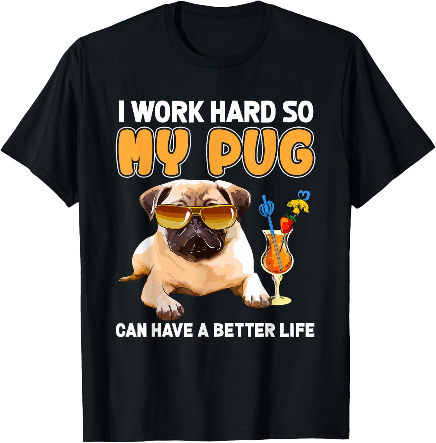 Funny Pug Designs Pug Lover Gifts Shirt , -Adults and Kids, Black, Small, Short Sleeve T-Shirt - T-Shirt | Black