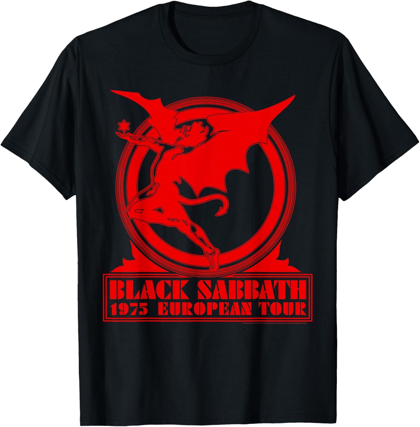 Black Sabbath Official 1975 European Tour T-Shirt - T-Shirt | Black