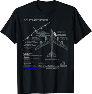Military Surplus+ B-52 Bomber - Black, Small, Classic Fit, Crew Collar, Short Sleeve, -Adults T-Shirt - T-Shirt | Black
