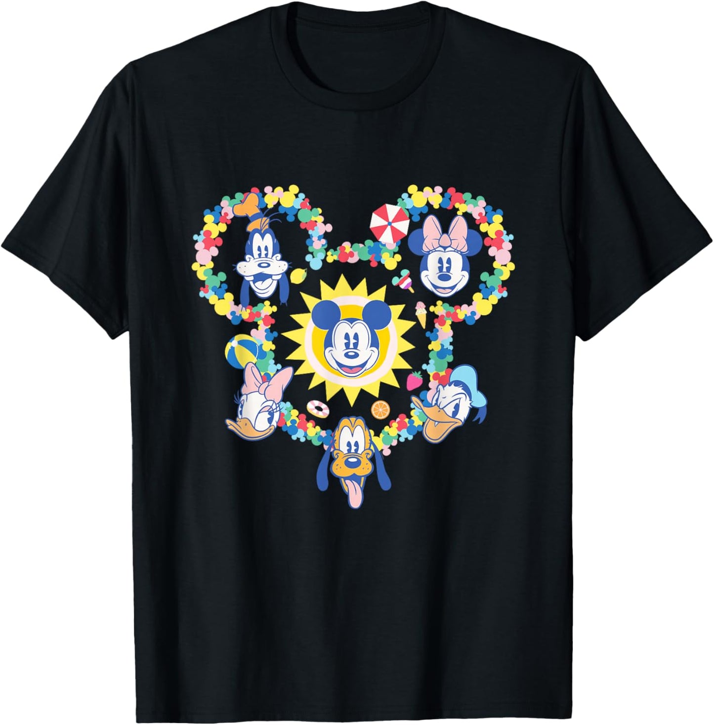 Disney Mickey & Friends Summer Vacation Mickey Mouse Icon T-Shirt - T-Shirt | Black