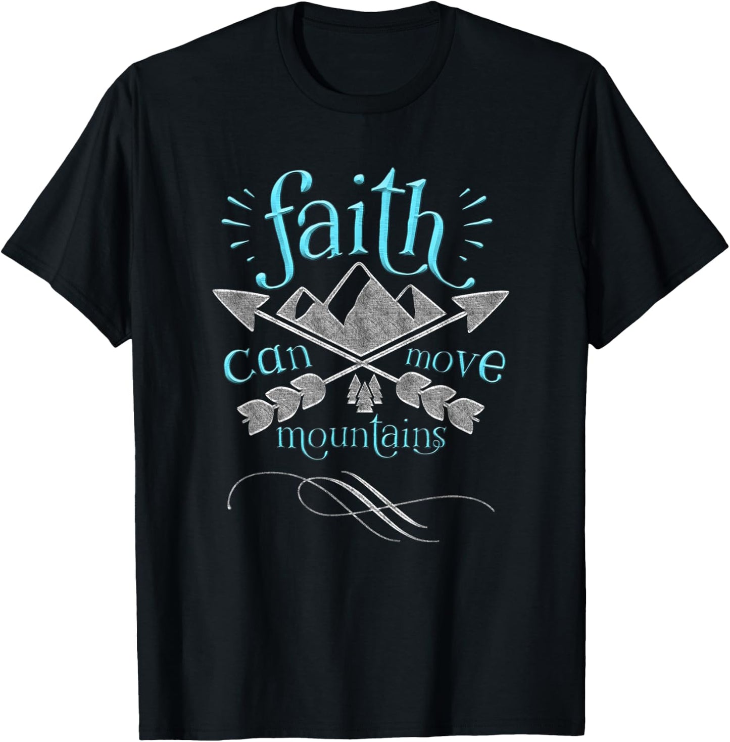 Christian Shirt Faith Move Mountains Inspirational T-Shirt - T-Shirt | Black