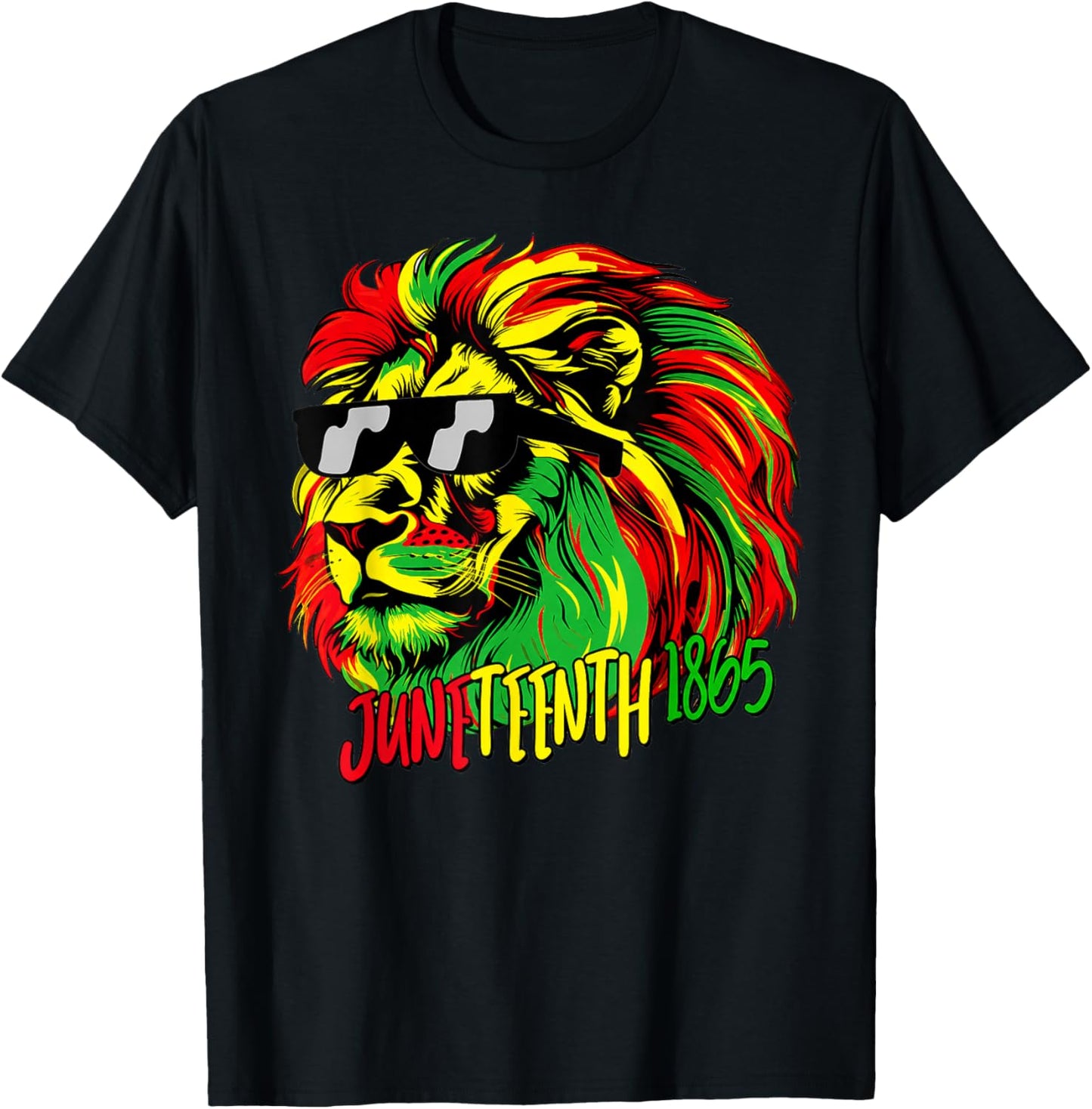 Juneteenth Lion Black African June 19th 1865 Men Women Kids T-Shirt - T-Shirt | Black