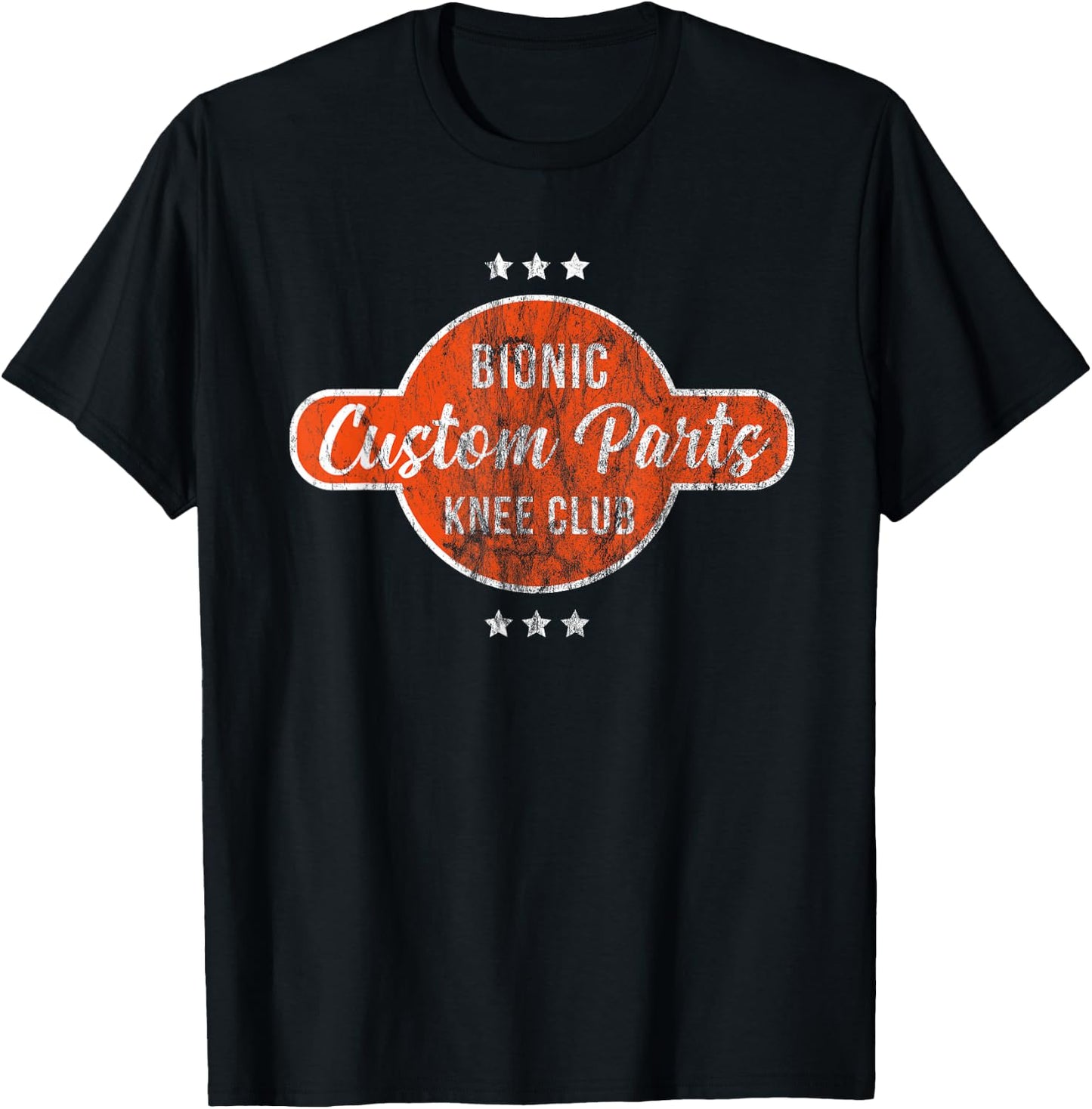 Bionic Knee Club Custom Parts Replacement Hospital Rehab T-Shirt - T-Shirt | Black